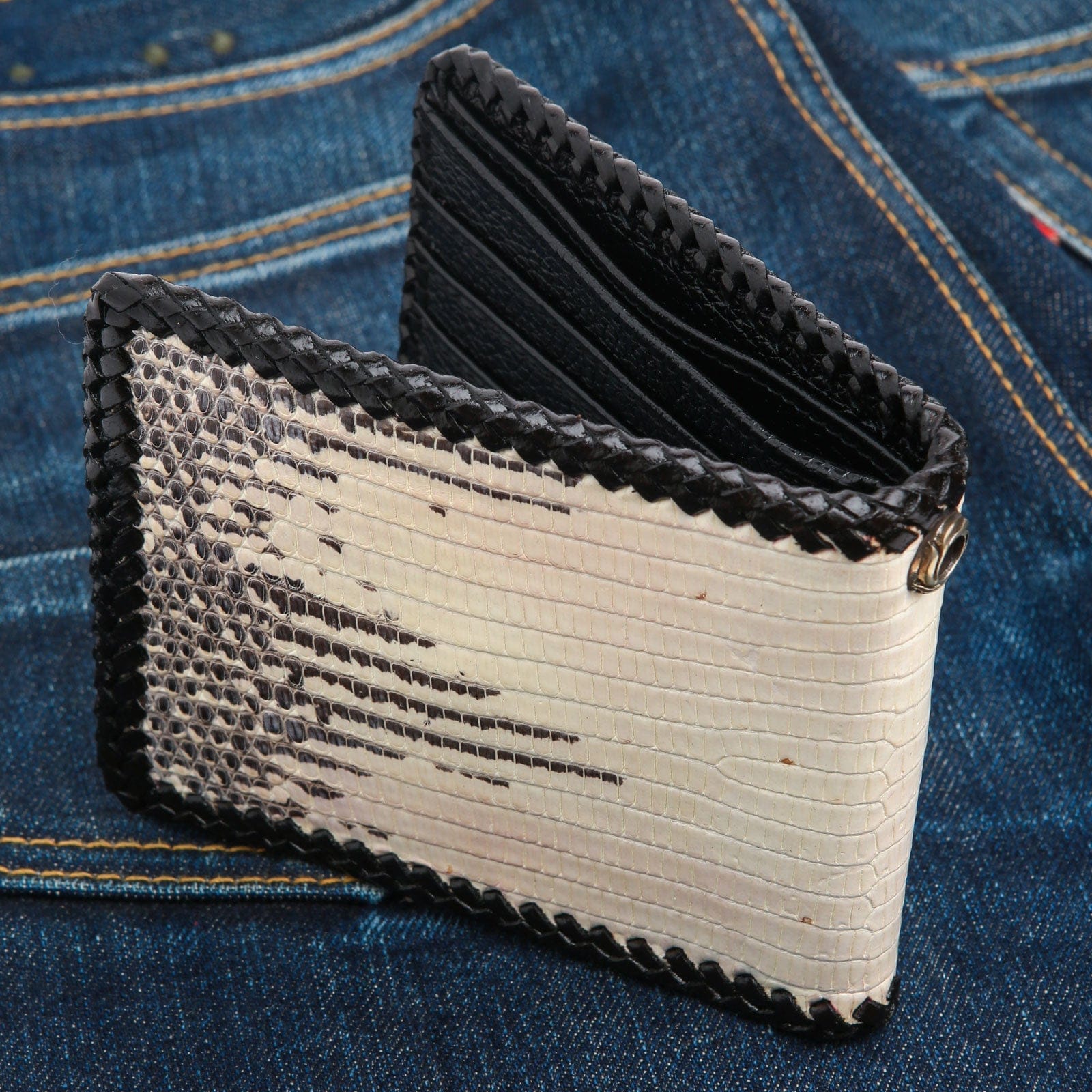 Gothic Grey Genuine Leather Bifold Biker Wallet for Men - Slim RFID Blocking Motorcycle Wallet with ID Window & Card Slots - Perfect for Riding, Travel & Everyday Use