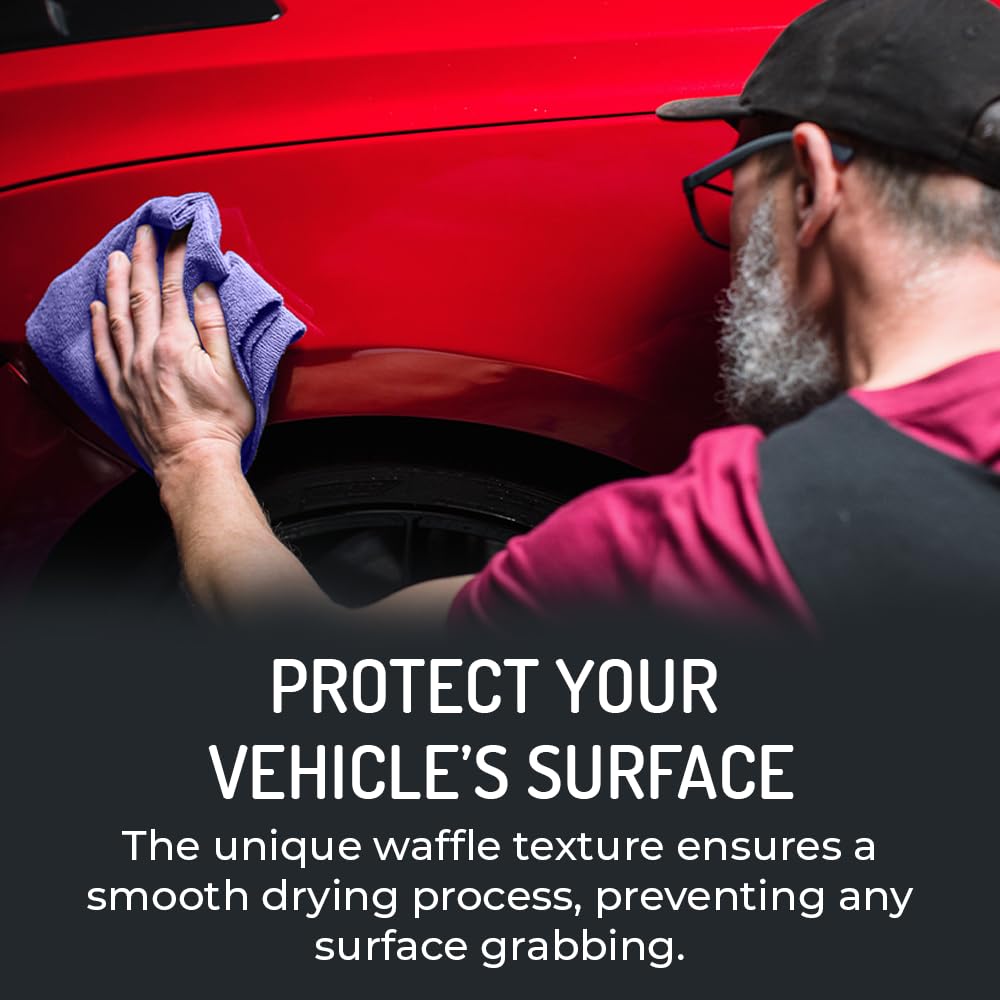HI-TECH Magna Shine Water Demon Microfiber Drying Towel - Ultra Absorbent Car Wash Detailing Towel for Cars, Trucks, Boats & Motorcycles - Perfect for Quick Drying After Washing, Waxing or Detailing