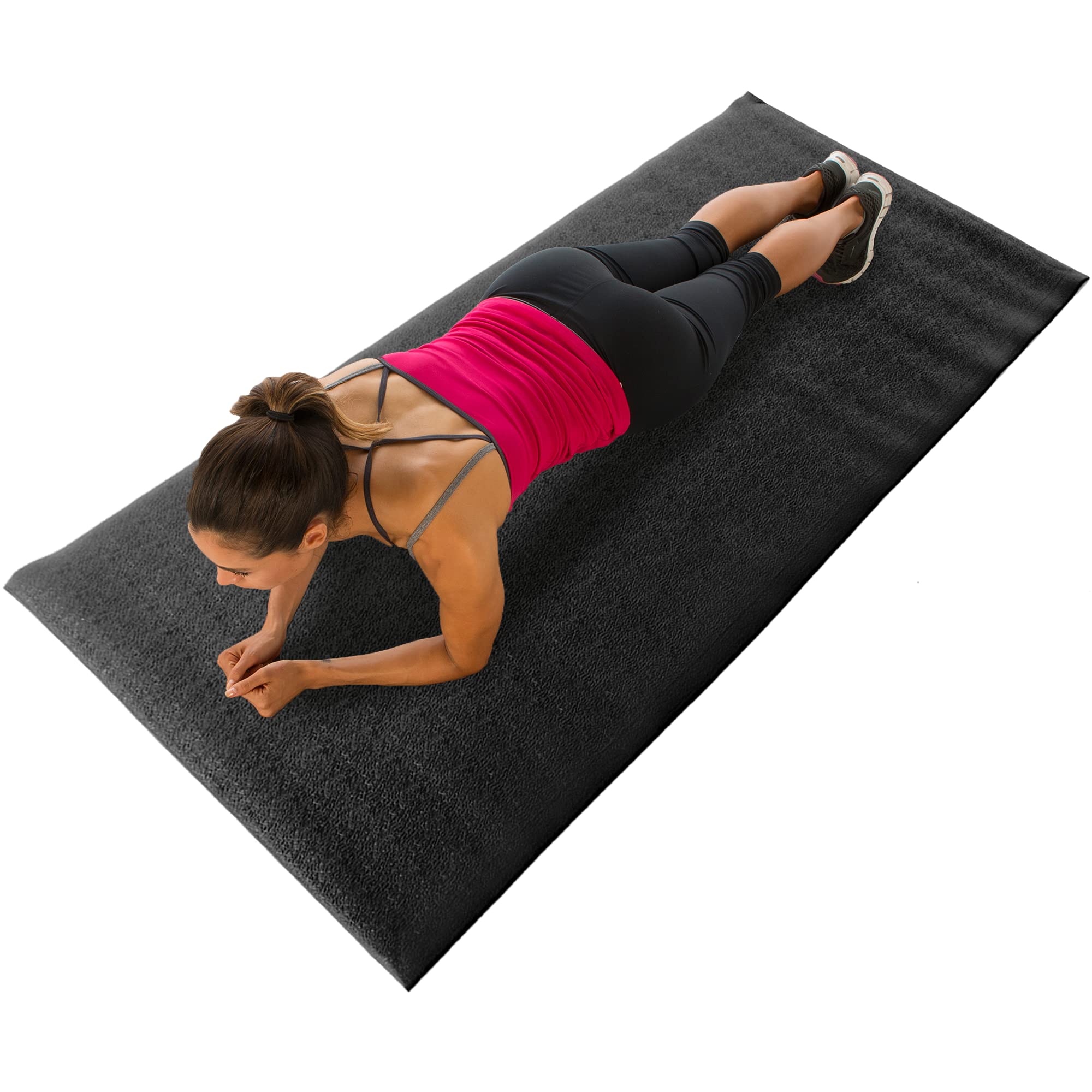 FITNESS REALITY Water-Resistant Exercise Mat - Non-Slip Floor Protection & Noise Reduction Gym Mat for Home Workouts, Yoga, and Fitness Training