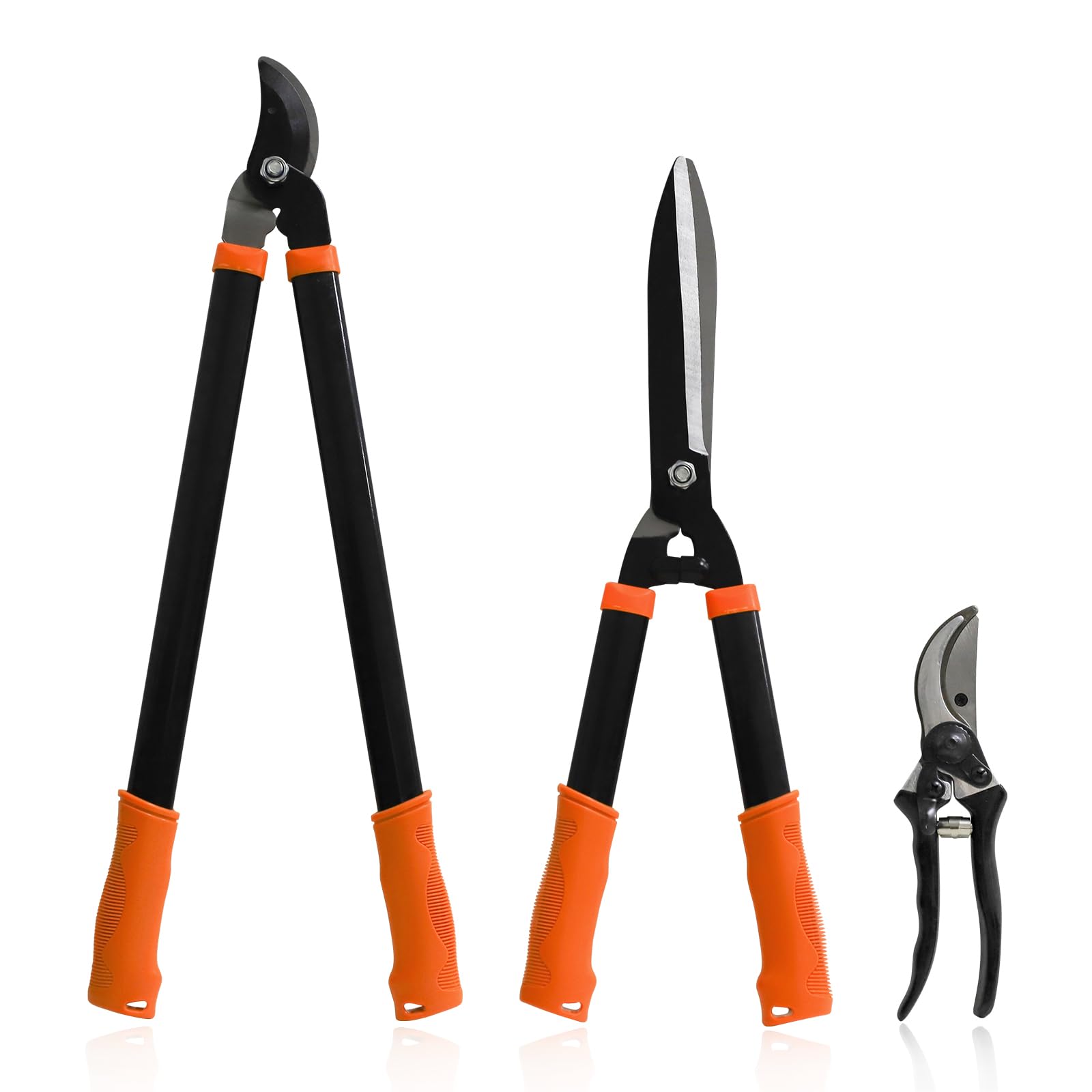 3-Piece Garden Tools Set - Heavy Duty Lopper, Pruning Shear & Tree Trimmer for Lawn, Garden & Yard | Branch Cutting & Tree Pruning | Perfect for Landscaping, Gardening & Outdoor Maintenance