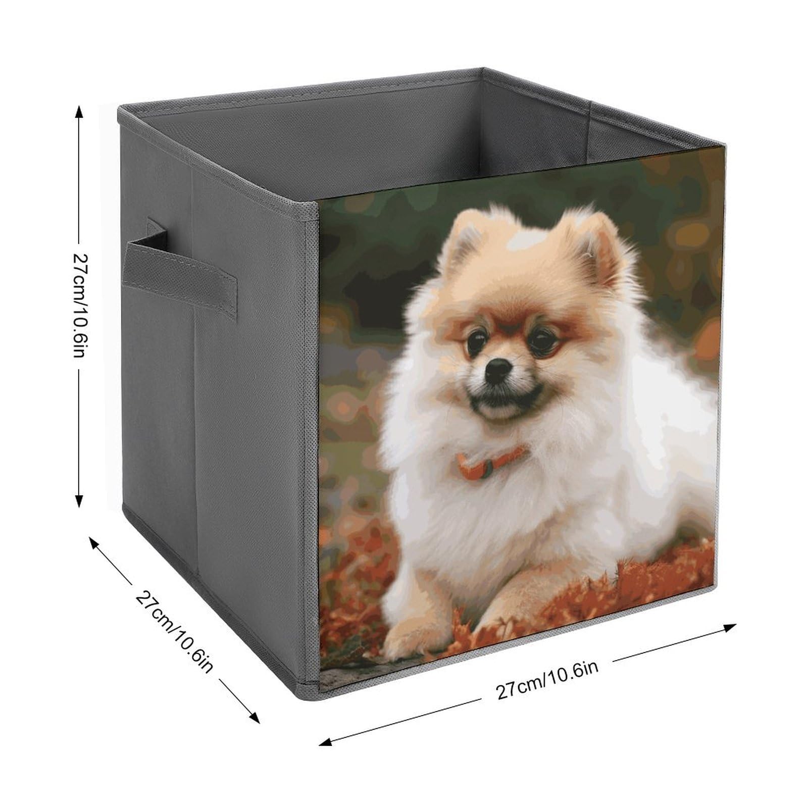 Pomeranian Dog Print Storage Baskets - Foldable Fabric Storage Bins for Clothes, Toys & Home Organization | Pet-Themed Decorative Storage Solution for Bedroom, Closet & Nursery