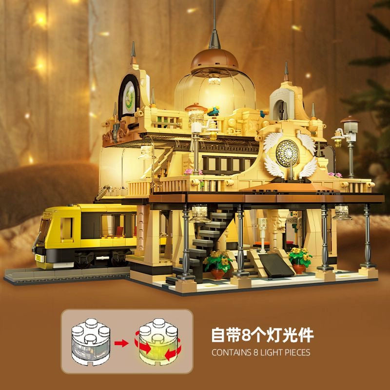 JESTAR 89136 European Style Railway Station Building Blocks Set - 1945 PCS DIY Model Train Station Kit for Adults & Kids, Perfect for Train Enthusiasts & Collectors | Great for Home Decoration, Birthday Gifts & Creative Play