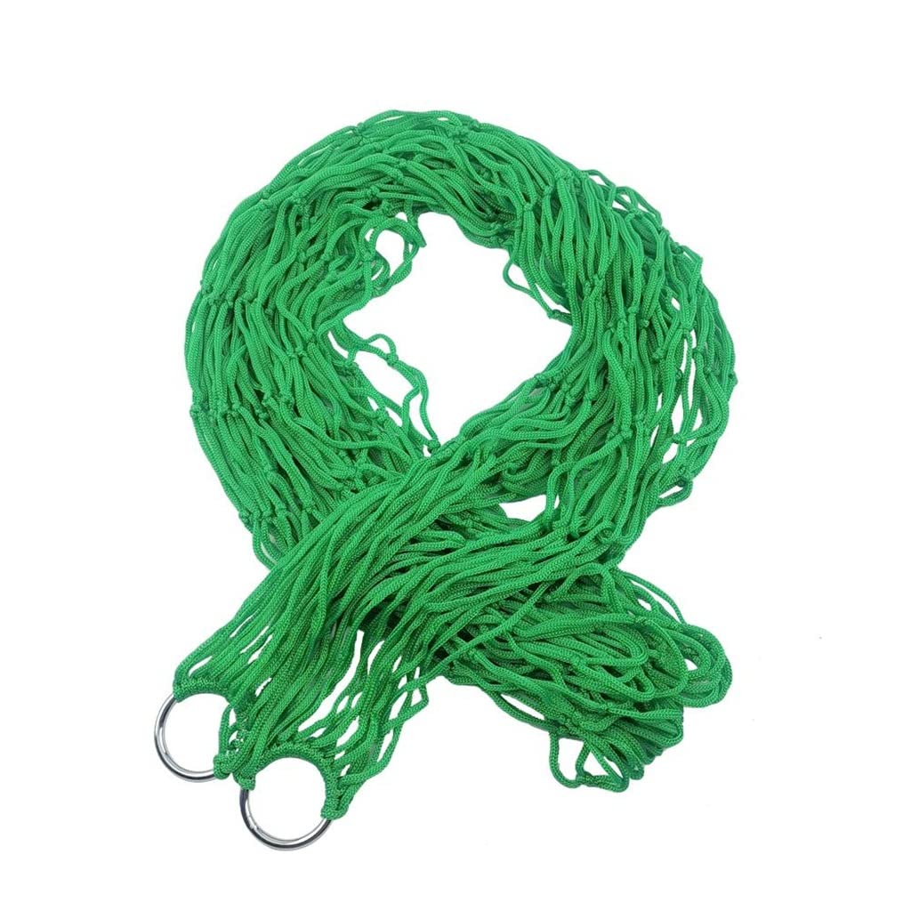 **KAPOHU Portable Camping Hammock - Lightweight Nylon Hanging Bed with Mesh Net for Outdoor, Garden, Travel & Backpacking - Perfect for Relaxing, Lounging & Sleeping (Green)**