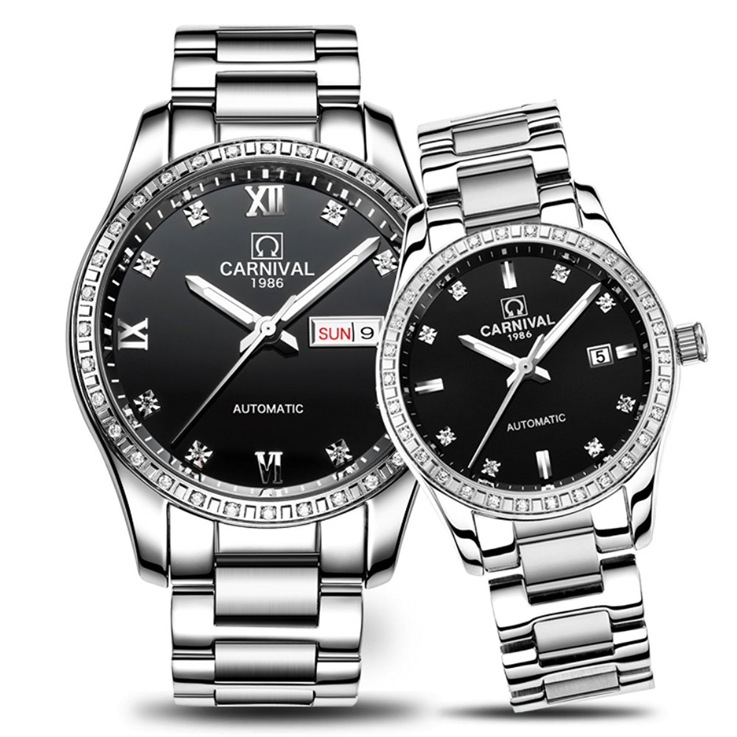 MASTOP Luxury Automatic Watch for Men & Women - Two-Tone Stainless Steel Couple Watch - Perfect for Anniversary Gifts, Date Nights & Formal Occasions