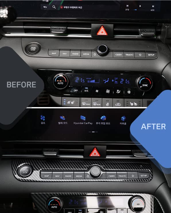 Carbon Fiber Car Start Stop Button Cover for Hyundai Elantra CN7 N Line - Interior Accessories & Styling Upgrade | Perfect for Car Enthusiasts & Custom Modifications