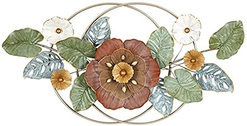 Large Metal Wall Art - Multi-Layer Flower Wall Hanging, Wrought Iron Sculpture Decor for Balcony, Patio, Porch, Bedroom & Living Room | Elegant Garden Wall Decor for Home & Outdoor Spaces