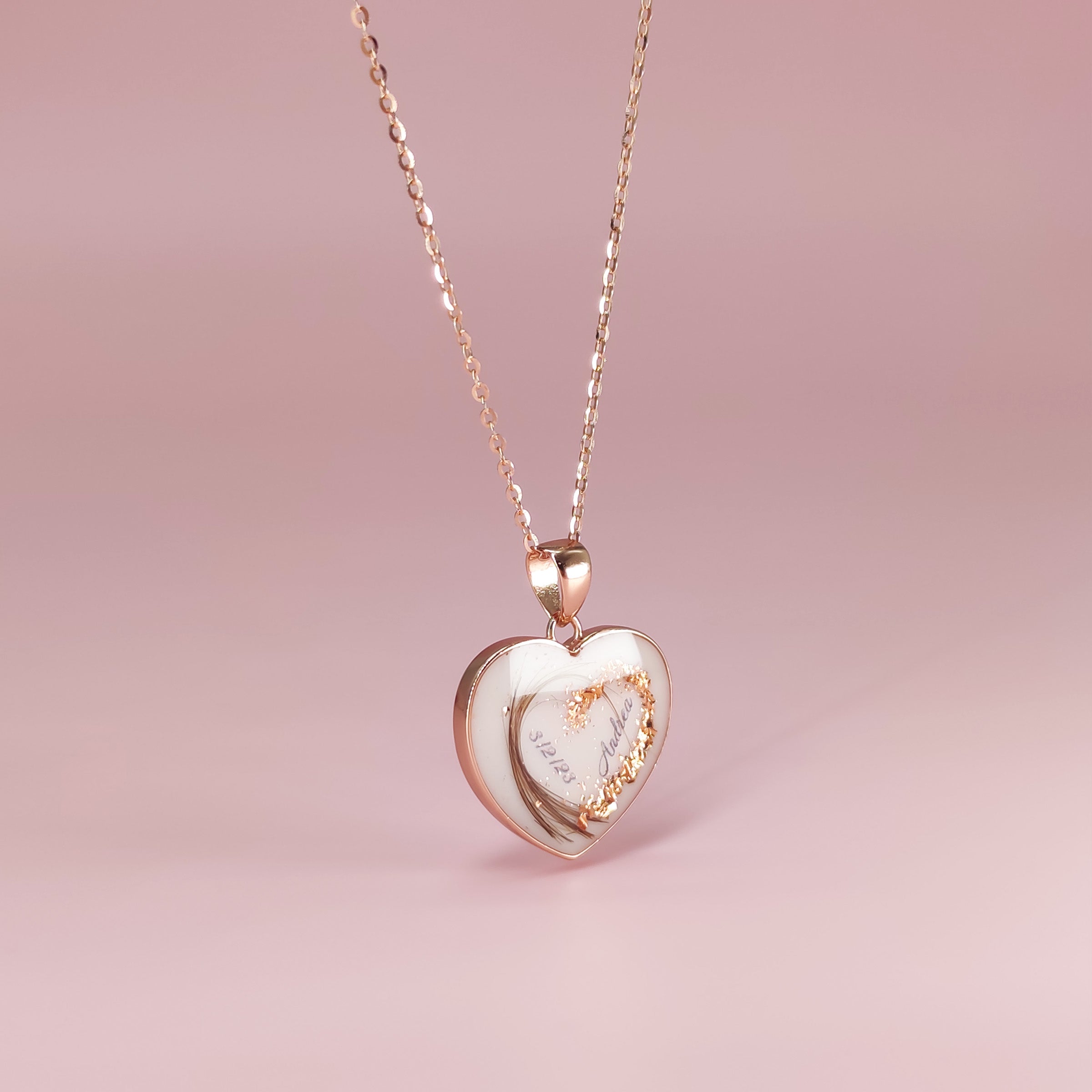 LifeTree: Heart Shaped Breastmilk & Baby Hair Gold Necklace - Keepsake Jewelry for Moms, Personalized Memorial Gift for New Mothers - Perfect for Baby Showers, Christenings & Cherished Memories