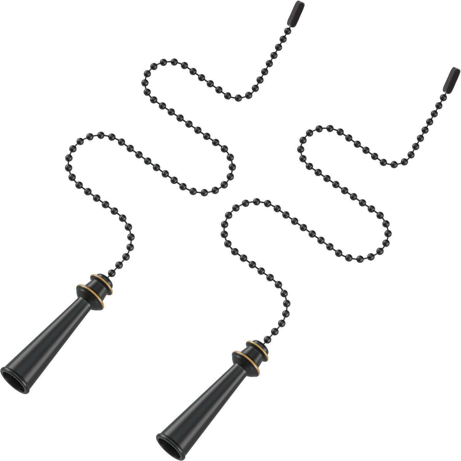 4 Pack Oil Rubbed Bronze Ceiling Fan Pull Chain Extenders - Replacement Pull Chains for Ceiling Fans & Light Fixtures - Perfect for Bedroom, Living Room, and Office Lighting Upgrades