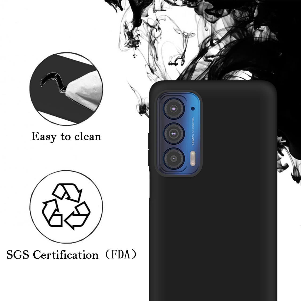 Custom Personalized Photo Text Name Phone Case for Motorola Edge 2021/Edge 5G UW - Anti-Scratch Soft TPU Protective Cover (Black) - Perfect for Daily Use, Travel & Gift Giving