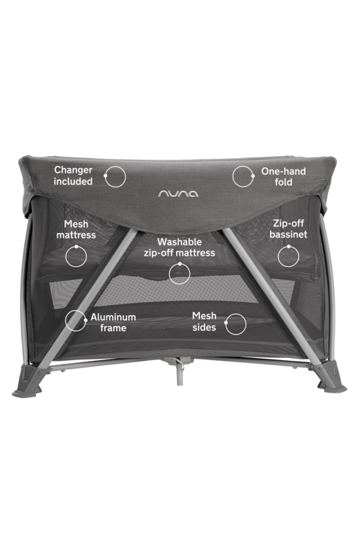 Nuna Sena Aire 2022/2023 Lightweight Travel Crib with Removable Bassinet - Perfect for Baby Sleep, Travel & Home Use