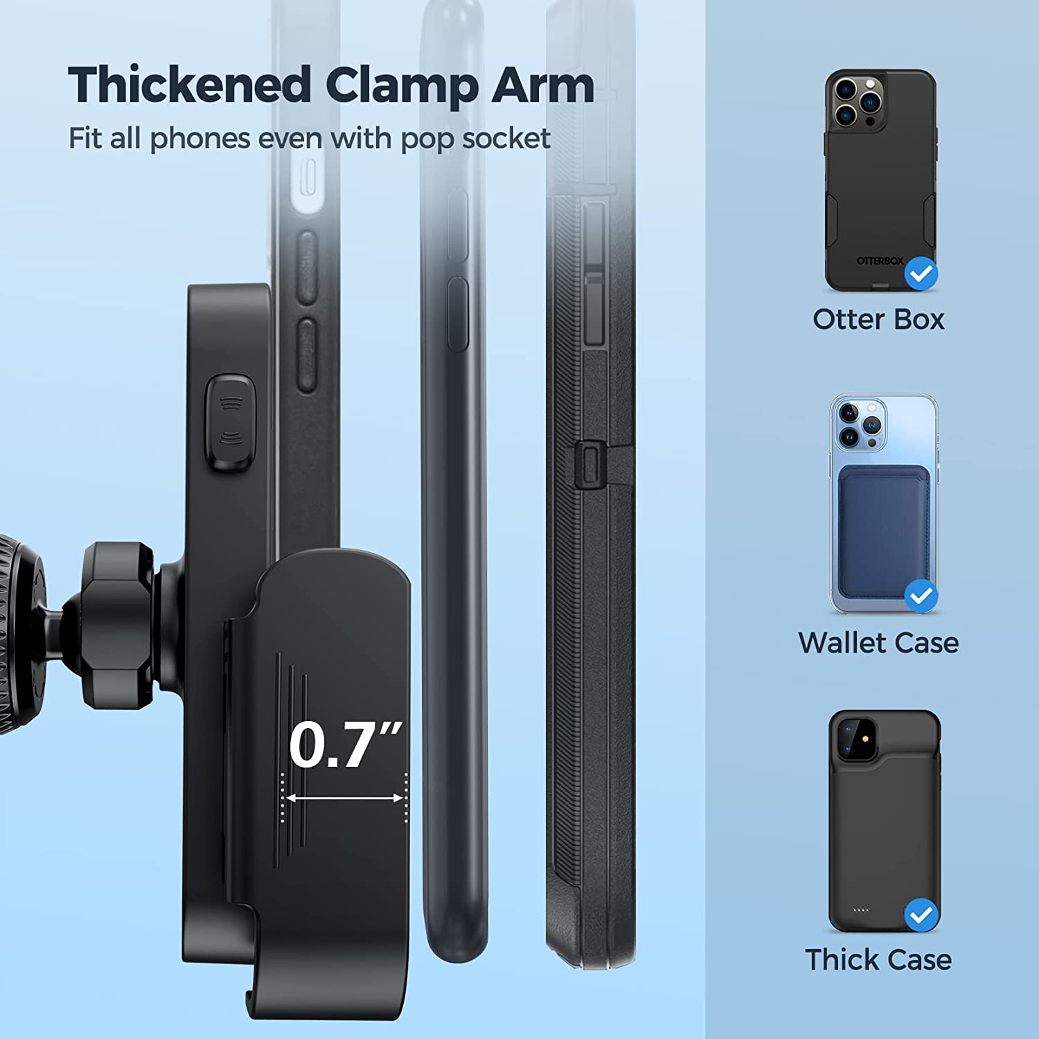Premium Car Phone Holder Mount - 360° Adjustable Vent Clip for Phones Under 7.0