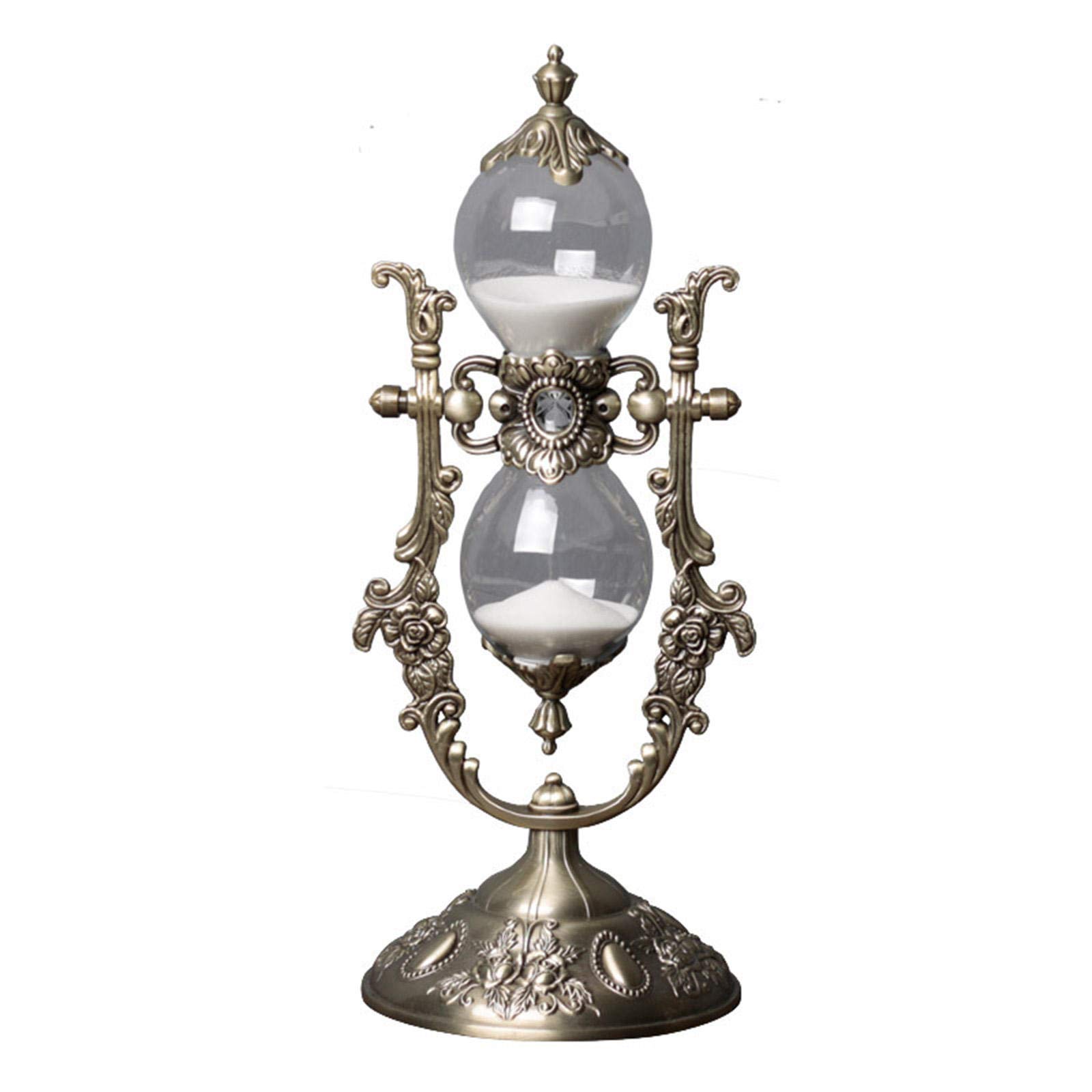 15 Minute Golden Hourglass Timer - Vintage Sand Timer for Home Office Desk Decor, Kitchen Timer, Wedding Gift - Perfect for Meditation, Cooking, Games & Classroom Activities (P1-G42U-8VJR)