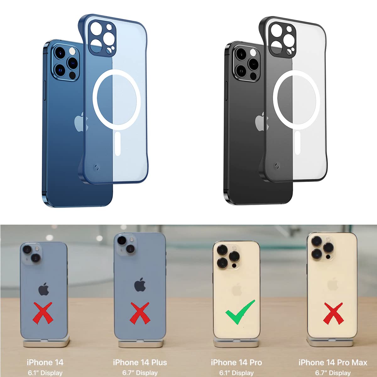 Ultra-Thin Magnetic Frameless iPhone 14 Pro Case (6.1