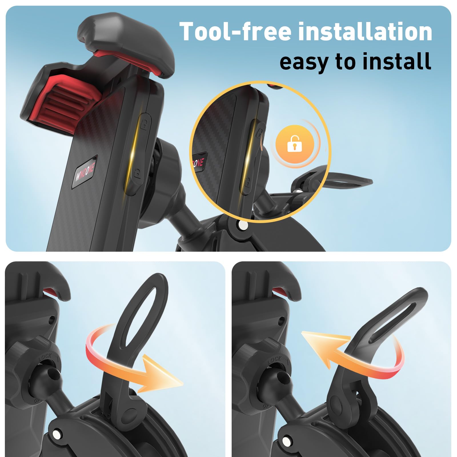 Universal Bike Phone Holder - Waterproof Motorcycle & Bicycle Phone Mount for iPhone & Android (4.7