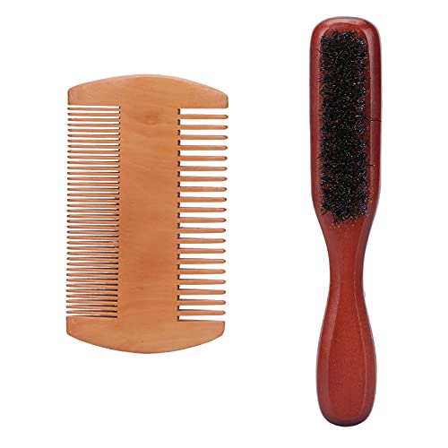 Premium Beard Comb & Brush Set - Grooming Kit for Healthy Beard Growth & Cleaning - Perfect for Men's Daily Care & Gifts - Ideal for Home, Travel & Barbershop Use