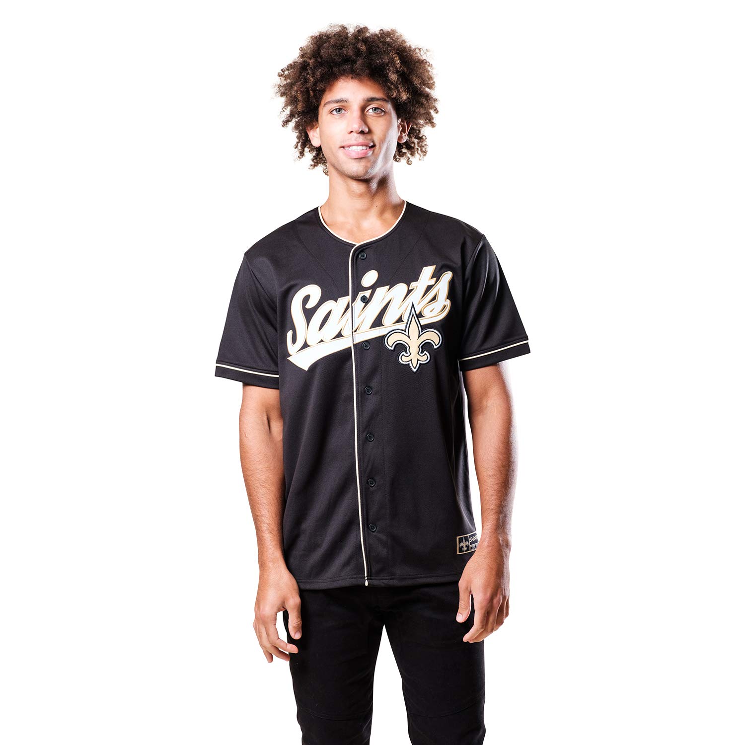 Ultra Game NFL Men's Button Down Baseball Mesh Jersey Shirt - Officially Licensed Football Jersey for Game Day, Tailgating & Fan Events