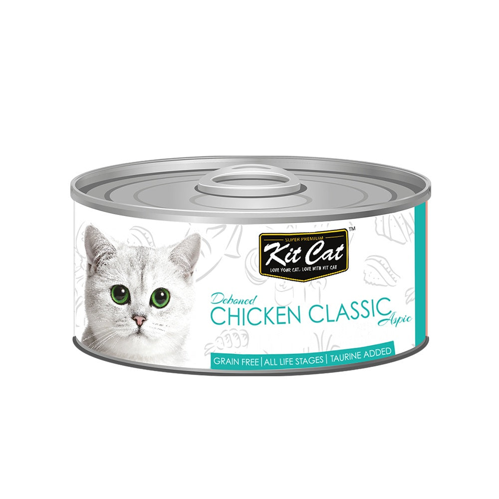 Kit Cat Flavored Deboned Cat Food Topper - 80g Savory Chicken & Tuna for Adult Cats & Kittens | Grain-Free Wet Food Supplement | Perfect for Picky Eaters & Mealtime Enhancement