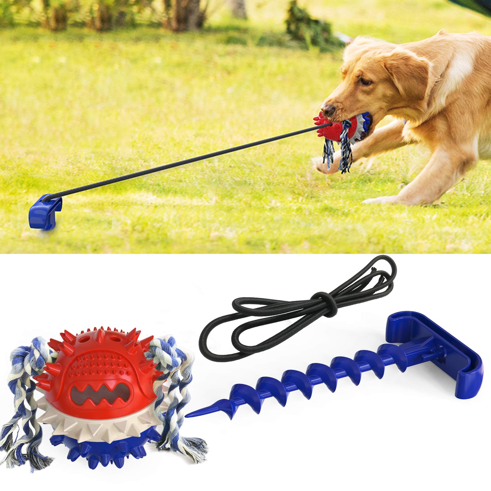 Durable 66% Outdoor Rope Ball Dog Toys for Large & Medium Dogs - Tough Chew Toys for Aggressive Chewers, Interactive Play & Teeth Cleaning - Perfect for Fetch, Training & Dental Care