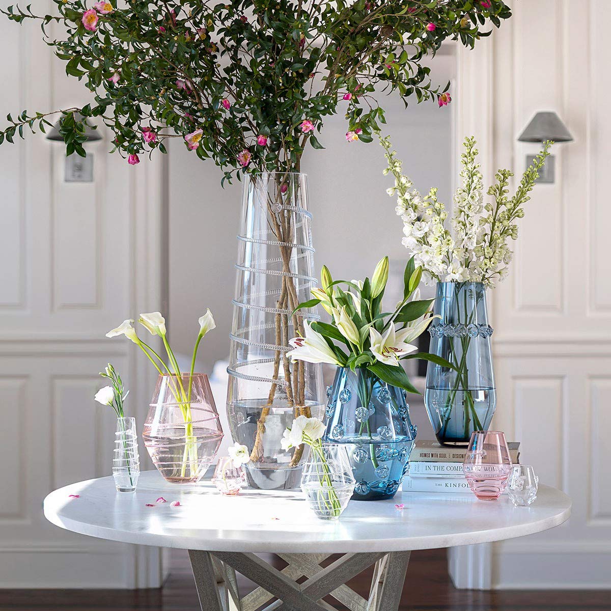 Juliska Clear Mini Vases Set of 3 - Small Glass Flower Vases for Home Decor, Wedding Centerpieces, Tabletop Arrangements & Gift Giving