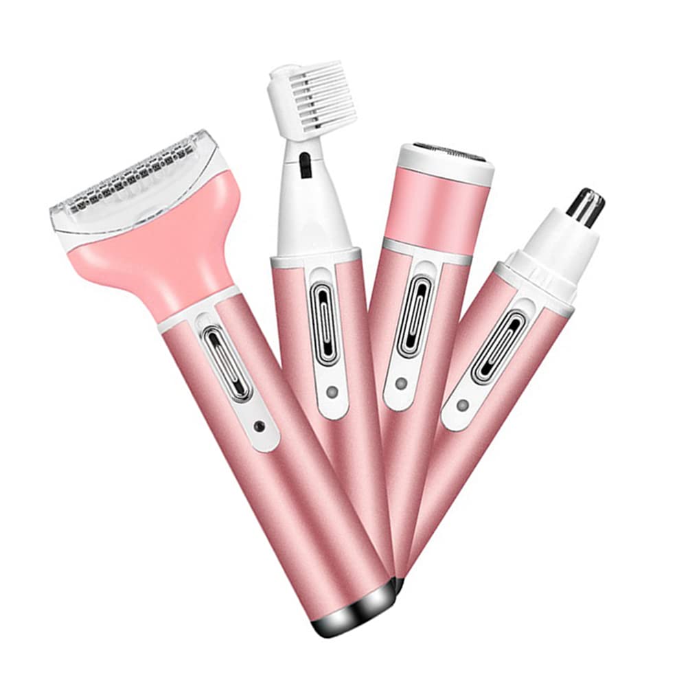 Hiraith 4-in-1 Women's Electric Shaver - Wireless Bikini Trimmer for Face, Nose, Eyebrows & Body Hair Removal | Perfect for Travel, Home & Salon Use