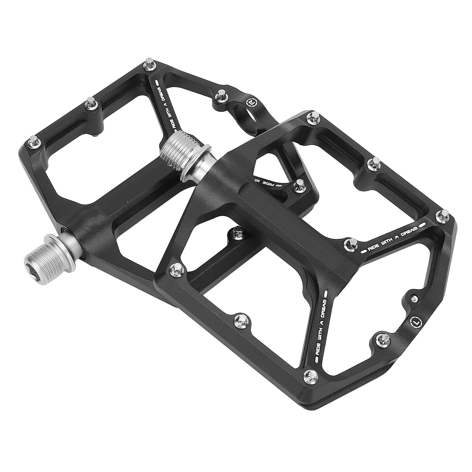 Shanrya Flat Mountain Bike Pedals - Extra Wide Non-Slip Platform Pedals for MTB, BMX & Road Bikes - Ideal for Trail Riding, Commuting & Urban Cycling