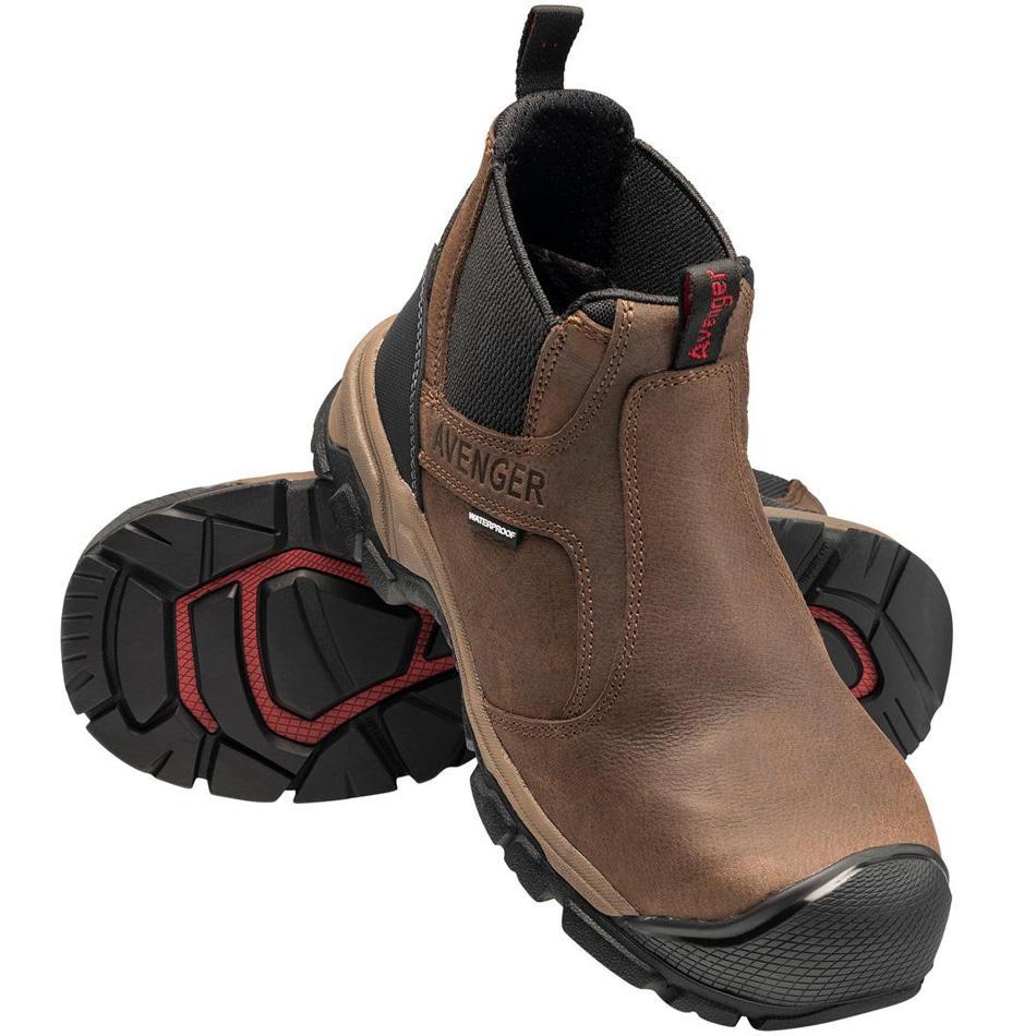Ripsaw Puncture Resistant Alloy Toe Chelsea Work Boots for Men - Brown Leather Safety Shoes for Construction & Warehouse Work