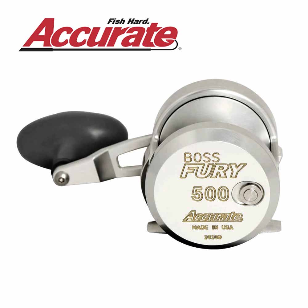 Accurate Fury FX2 Silver Conventional Fishing Reel - Saltwater & Freshwater Spinning Reel for Surf Casting, Trolling & Offshore Fishing