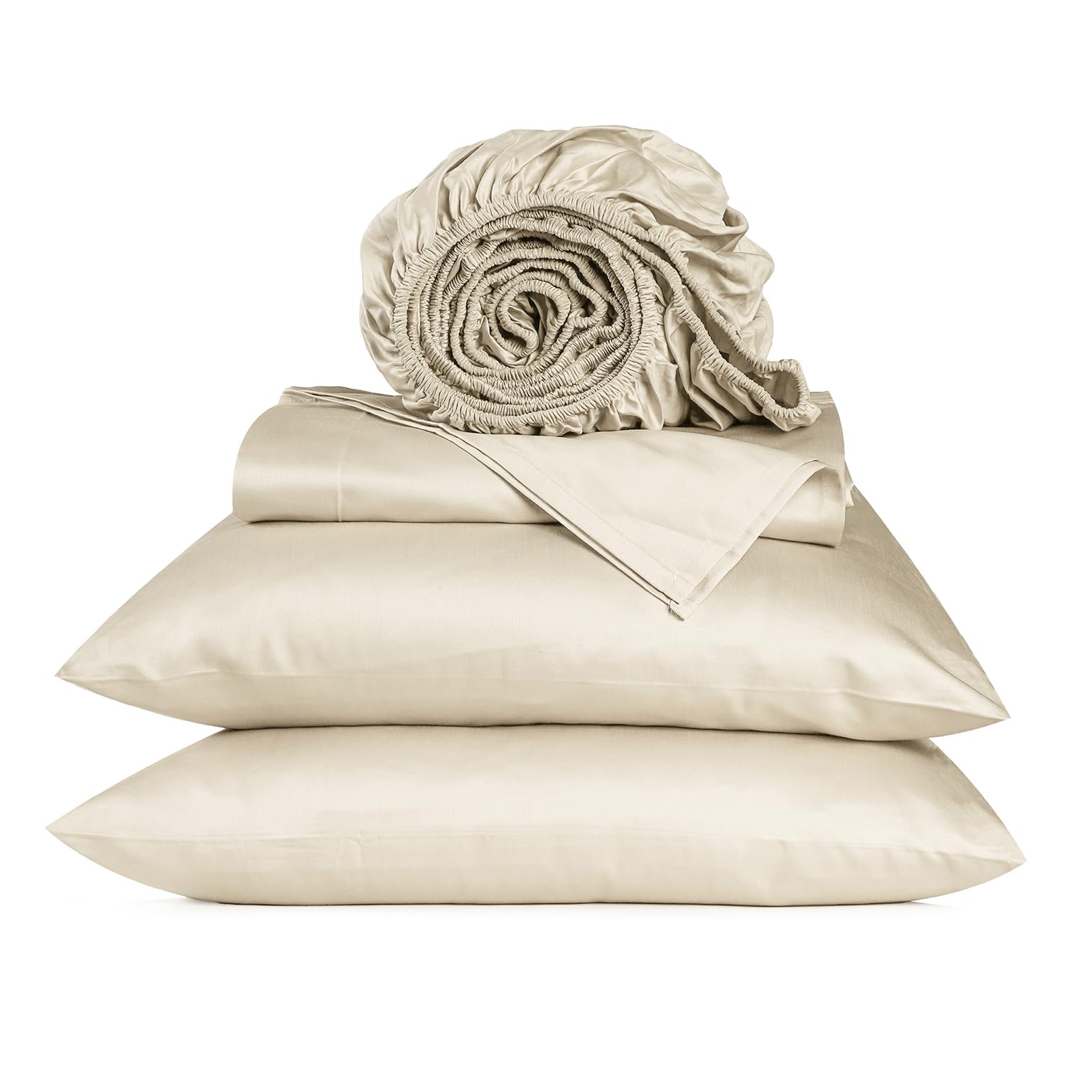 Premium 800 Thread Count King Size Egyptian Cotton Sheets Set - 4 Piece Luxury Bedding with Sateen Finish for Deep Pocket Mattress (16