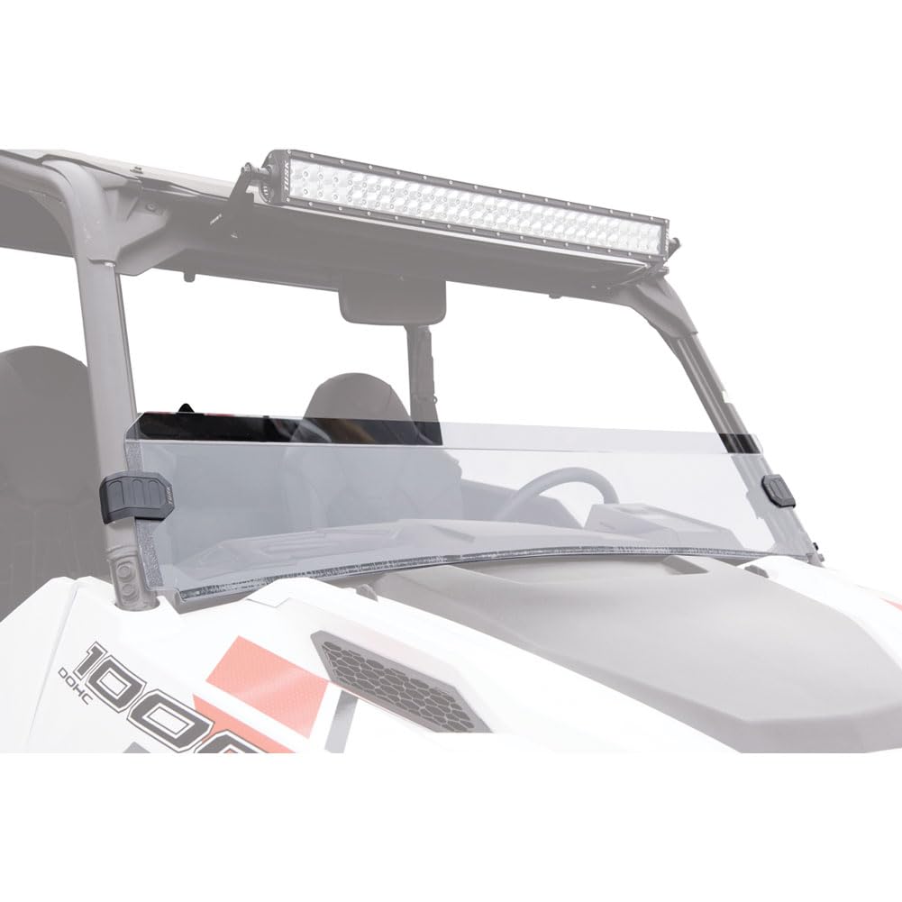 Tusk Removable Half Windshield Clear - Universal ATV UTV Windshield for Off-Roading, Hunting & Trail Riding - Durable Polycarbonate Shield for Enhanced Visibility & Protection