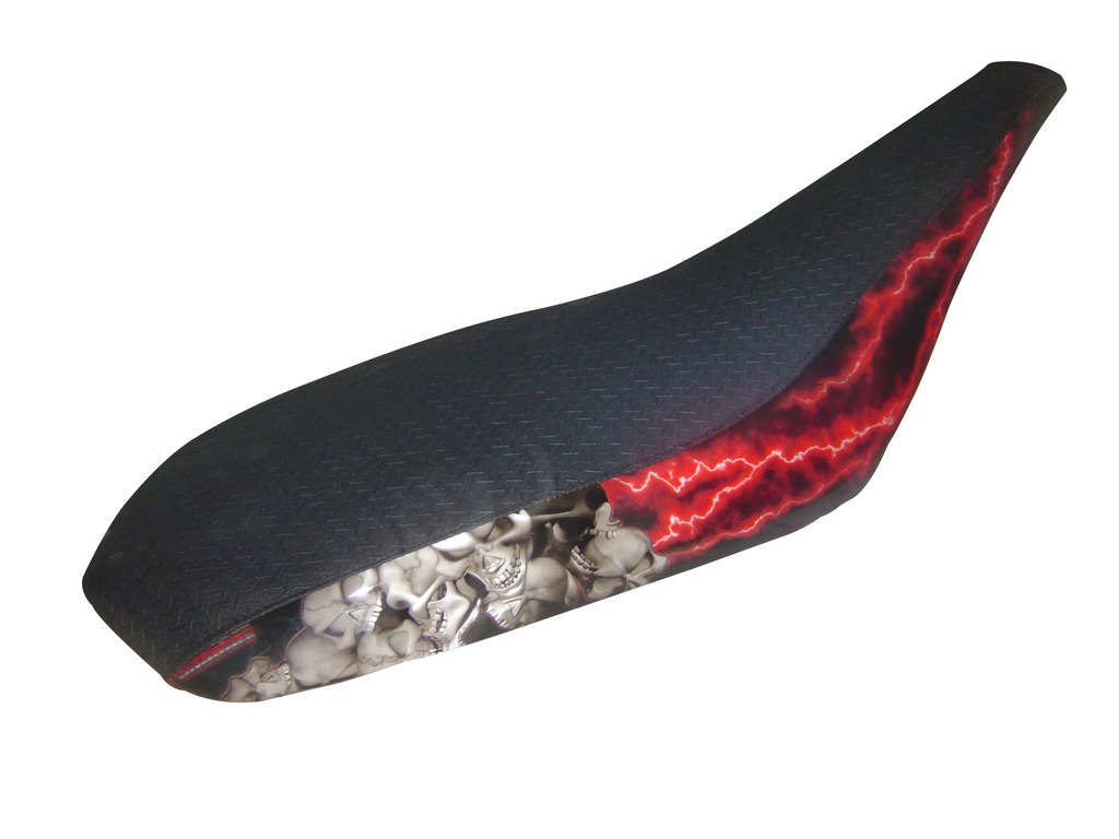 Premium VPS Seat Cover for Yamaha Raptor 660 - Durable Red Lightning Design | ATV & Off-Road Motorcycle Accessory | Perfect for Trail Riding & Outdoor Adventures