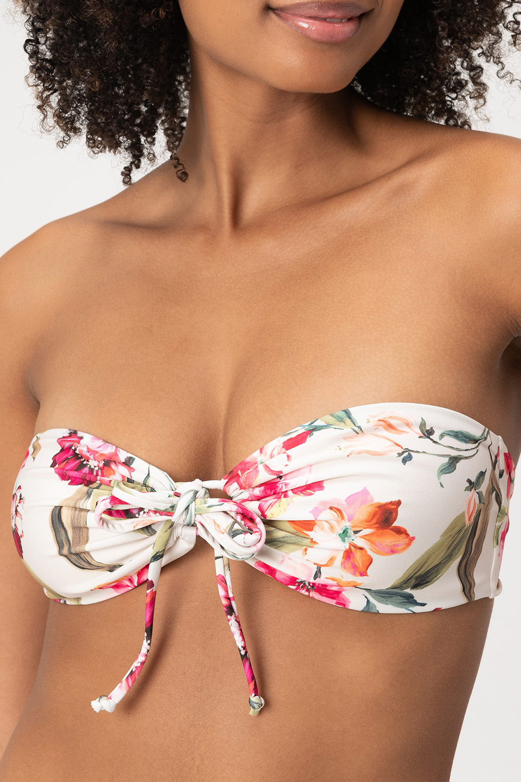 Summer Bloom Cut Band Top - Women's Floral Sleeveless Crop Top for Casual Outings & Beach Vacations