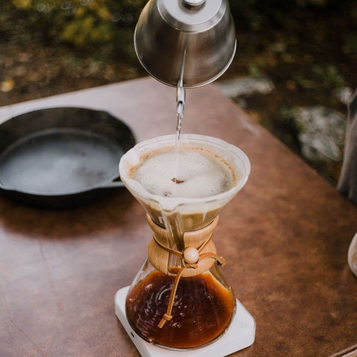 Premium Hand Blown Borosilicate Glass Pour Over Coffee Maker - 6 Cup Heat Resistant Carafe & Dripper Set for Home, Office & Camping Brewing - USA Made Specialty Coffee Accessory