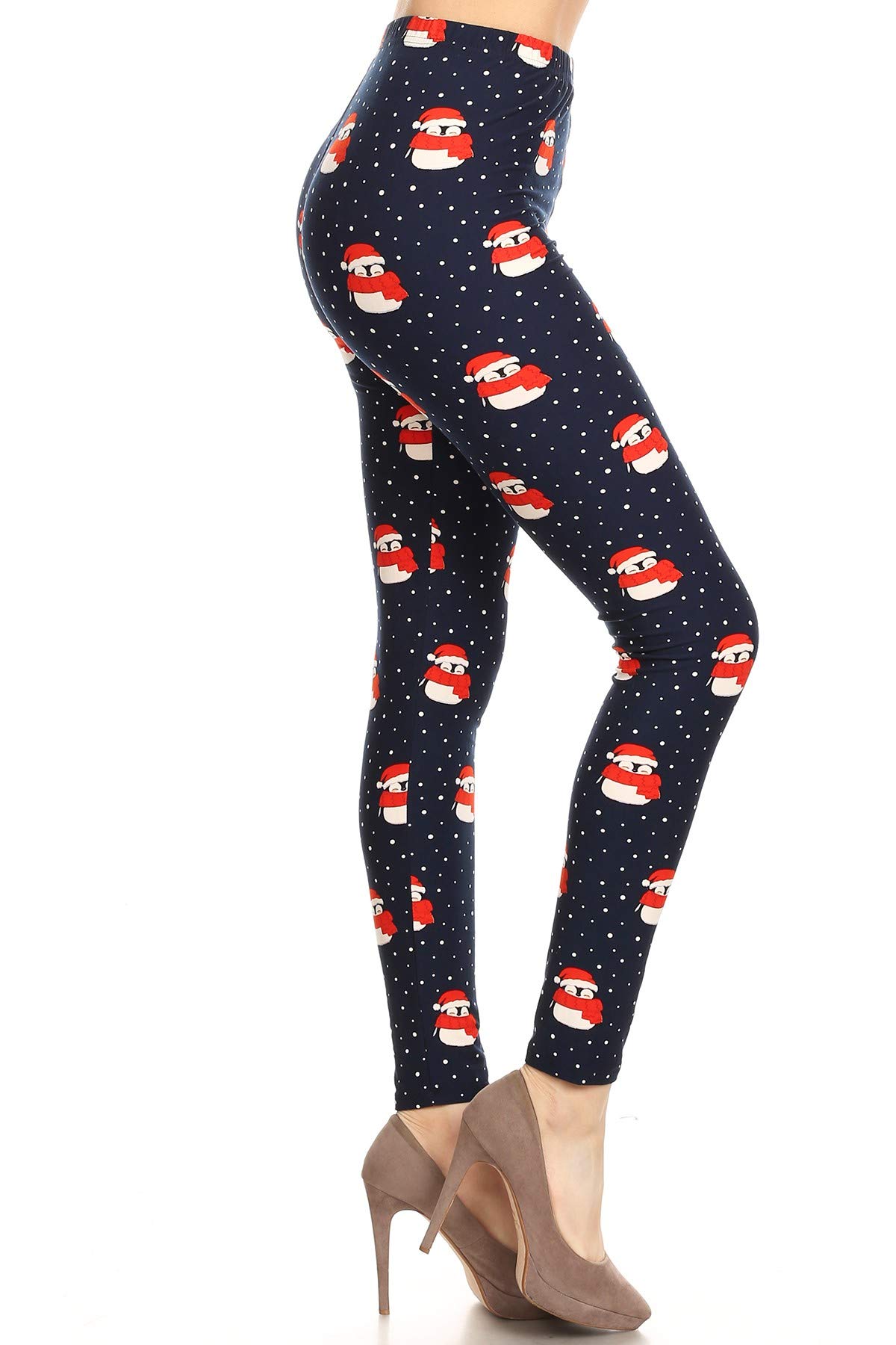 Leggings Depot Women's High Waisted Christmas Holiday Print Leggings - Plus Size Available | Festive Winter Outfit, Holiday Party Wear, Casual Christmas Fashion
