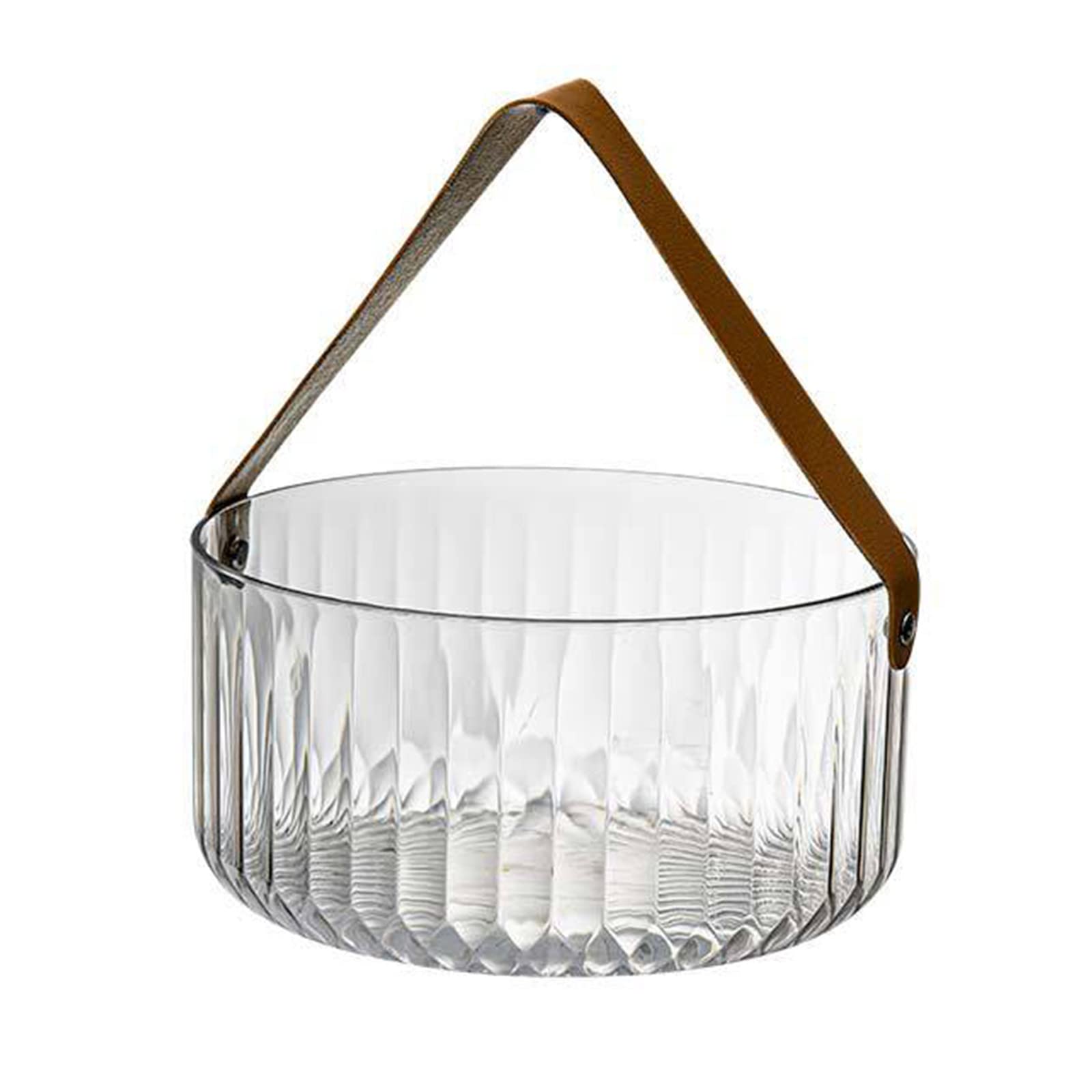Portable Picnic Basket with Insulated Compartment - Multifunctional Food Storage Basket for Fruits, Snacks, Wine & Ice Bucket - Perfect for Home, Kitchen, Camping & Outdoor Adventures (Clear Transparent Design)