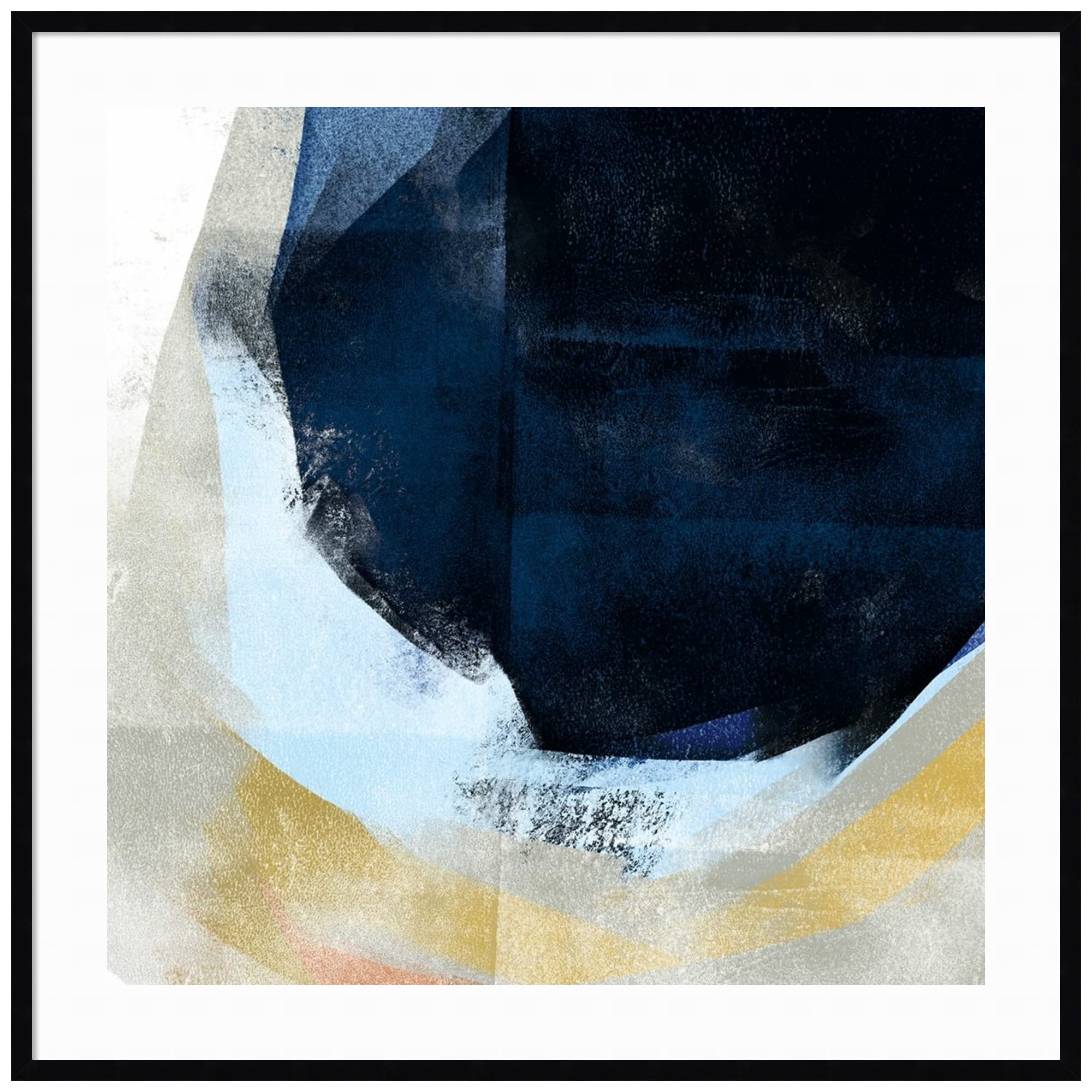 Emma Scarvey Splunking V Wood Framed Wall Art Print - 41x41 Inches Oversized Canvas Painting with Svelte Noir Black Frame - Perfect for Living Room, Bedroom & Office Decor