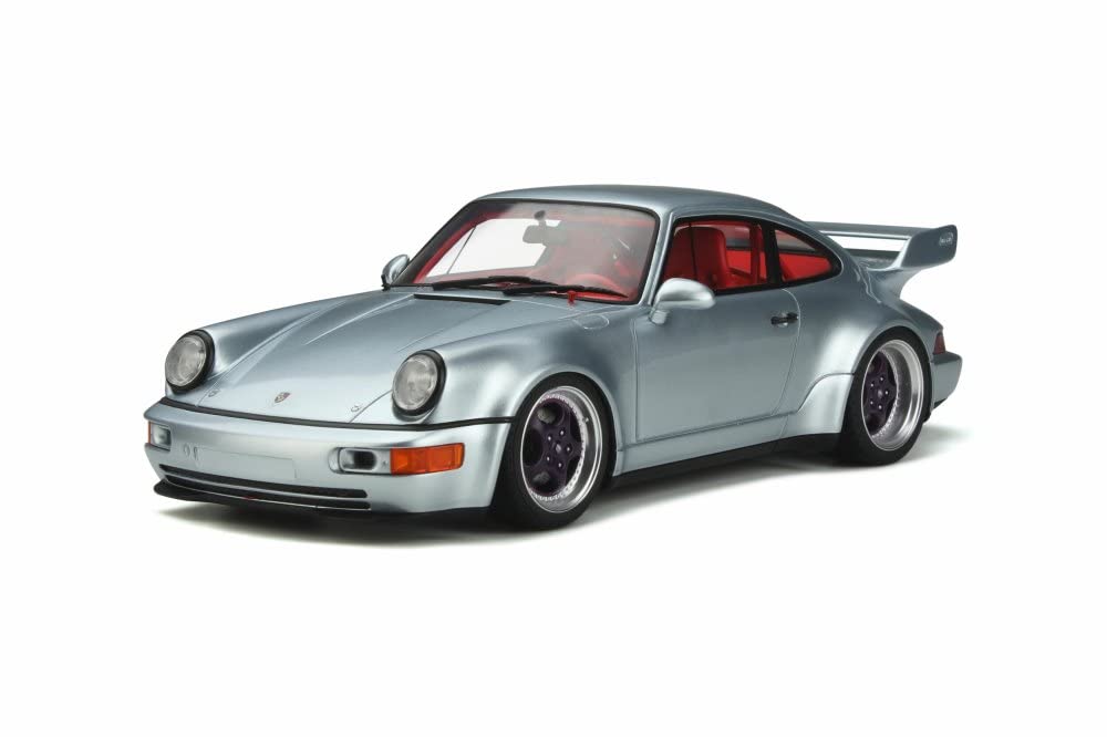 GT Spirit 1993 Porsche 911 (964) RSR 3.8 Polar Silver 1/18 Scale Diecast Model Car - Collectible Toy for Display, Racing Enthusiasts & Home Decor