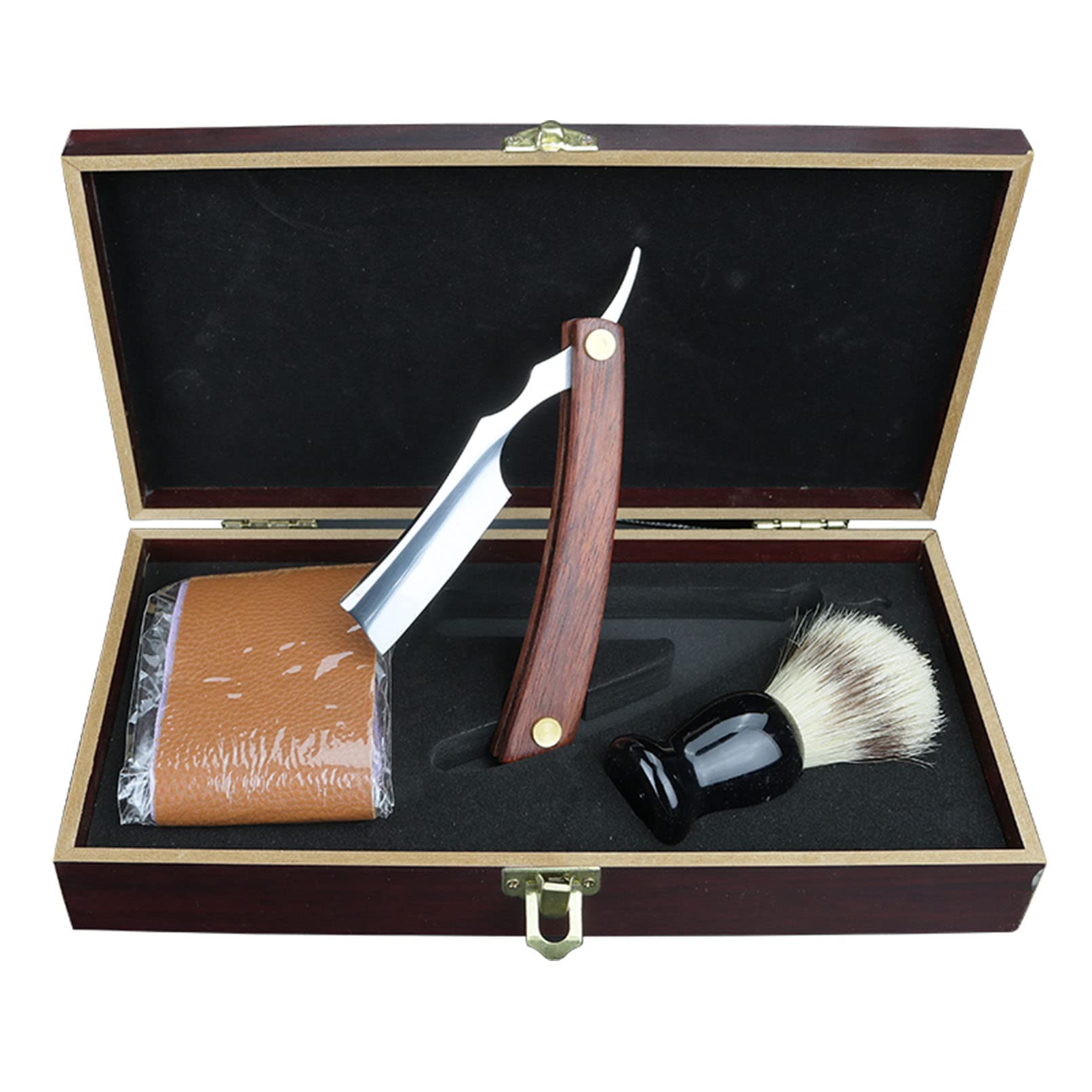 Premium Straight Razor Shaving Kit for Men - Professional Stainless Steel Straight Edge Razor with Strop & Brush | Complete Shaving Set for Smooth, Close Shave | Ideal Gift for Barbers & Grooming Enthusiasts | Perfect for Home Use, Travel & Professional Barber Shops