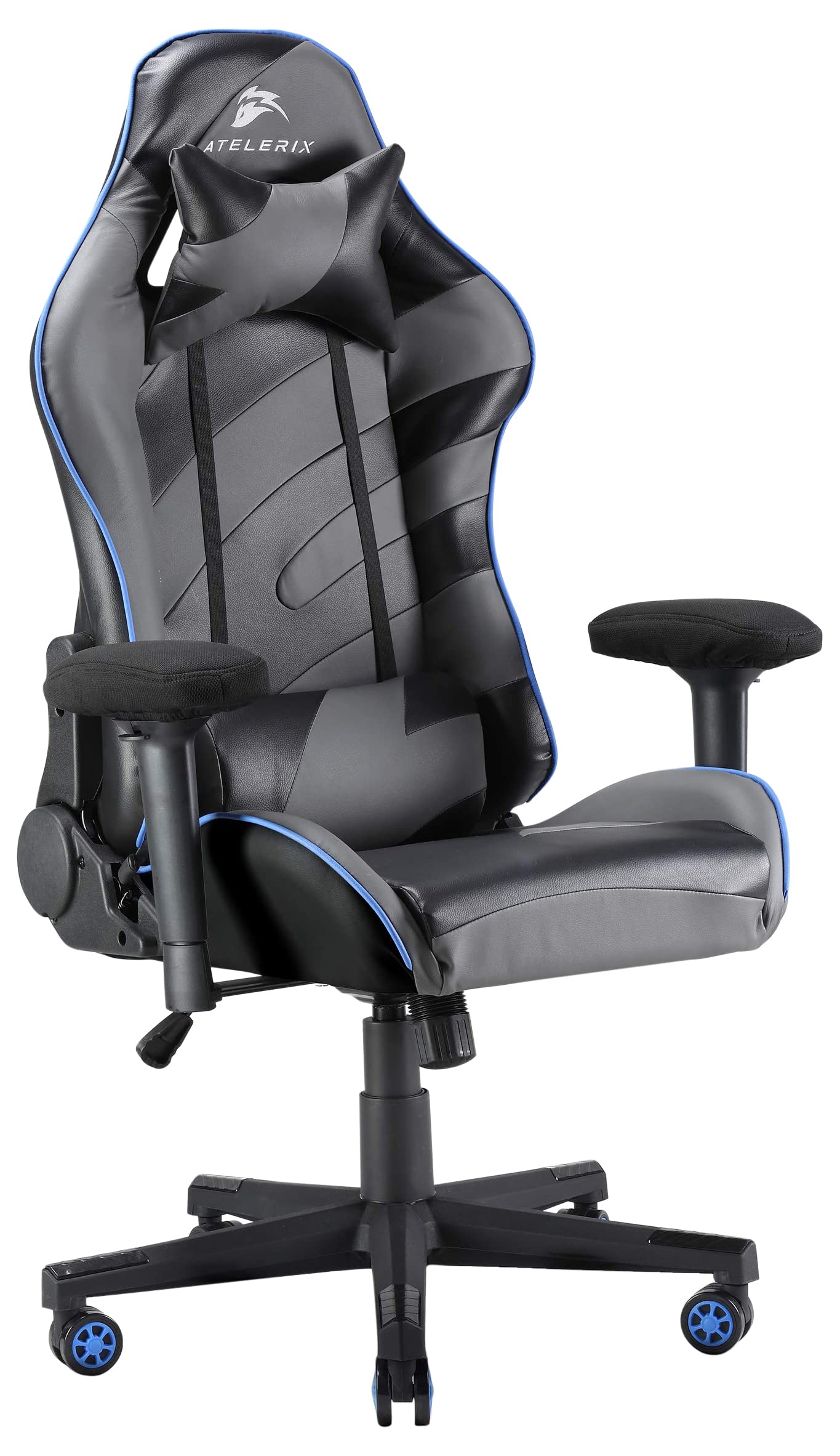 Atelerix Ventris Ergonomic Gaming Chair - Adjustable PU Leather & Fabric Office Chair with 4D Armrests, Headrest & Lumbar Support for PC, Console & Home Theater Gaming