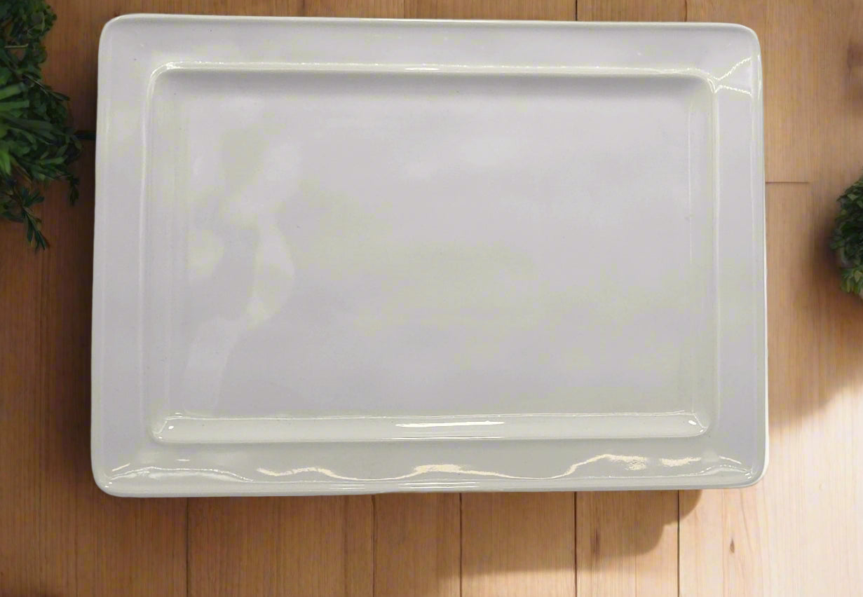 16x11.75 Inch White Rectangular Serving Platter - Elegant Dinnerware for Parties, Weddings & Holiday Entertaining