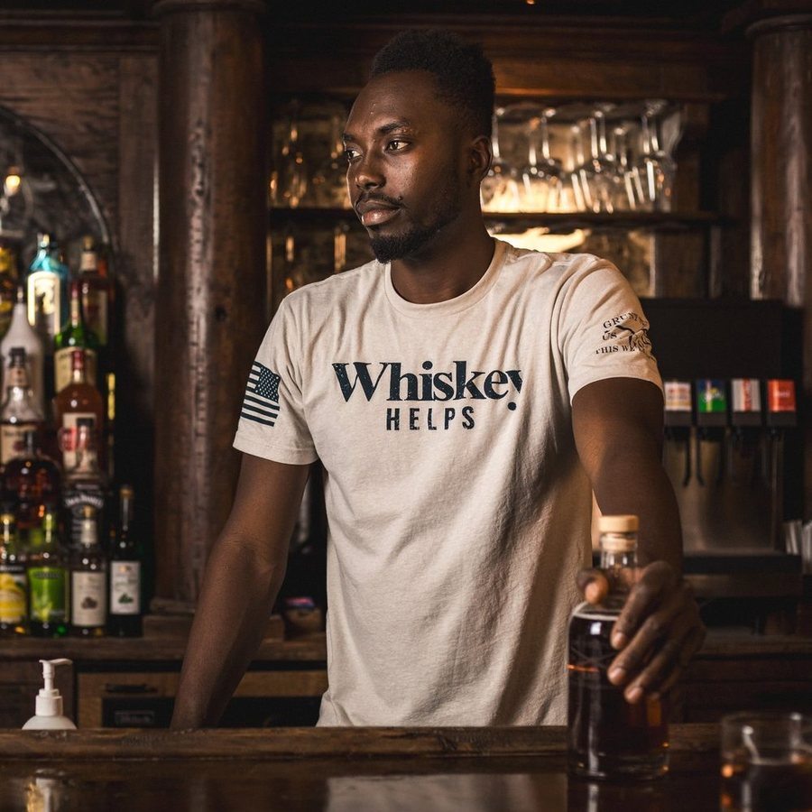 Whiskey Helps? Funny Whiskey Lover T-Shirt - Comfortable Cotton Tee for Men & Women - Perfect for Parties, Gifts & Casual Wear