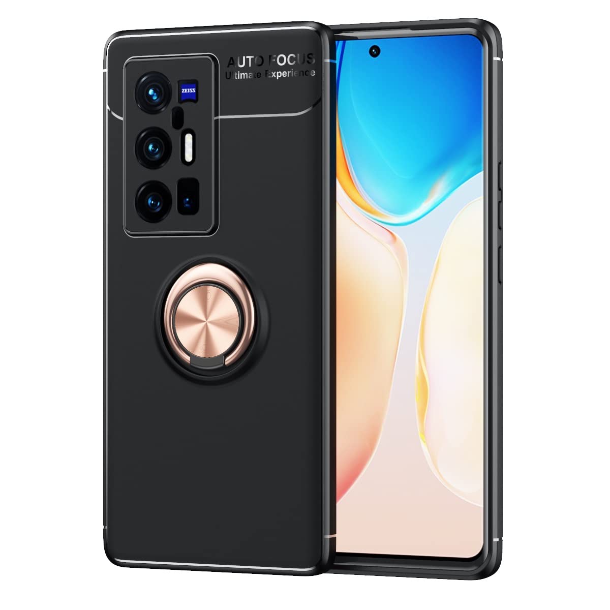 Premium Slim TPU Shockproof Case for vivo X70 Pro Plus - 360° Rotating Magnetic Ring with Kickstand | Heat Dissipation & Anti-Drop Protection | Perfect for Work, Travel & Outdoor Activities