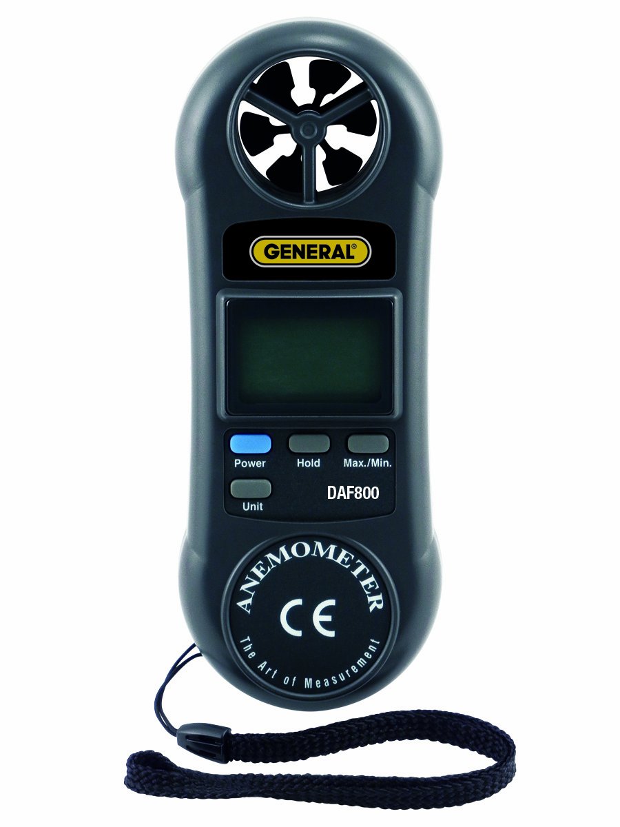 General Tools DAF800 Mini Digital Airflow Meter - Accurate CFM Measurement for HVAC, Duct Testing & Indoor Air Quality Monitoring | Perfect for Home Inspectors, Technicians & DIY Projects