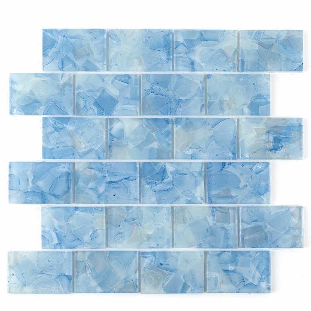 Blue Liquid Glass Mosaic Tile 2