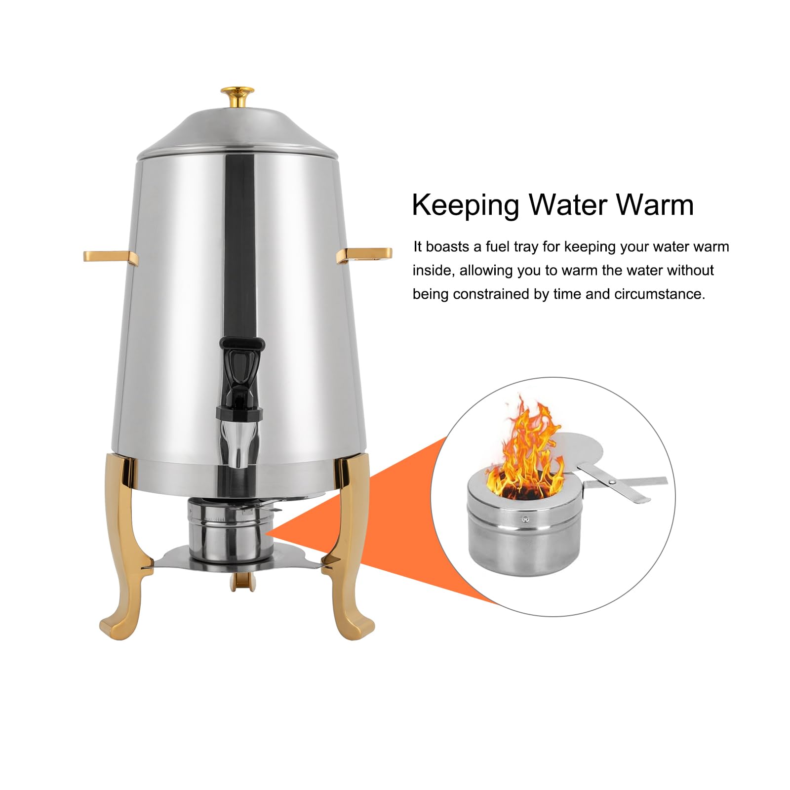 YIYIBYUS 3.5 Gallon Stainless Steel Hot Beverage Dispenser - Commercial Coffee Tea Water Juice Urn for Parties, Events, Buffets & Catering - Perfect for Weddings, Office Meetings & Holiday Gatherings