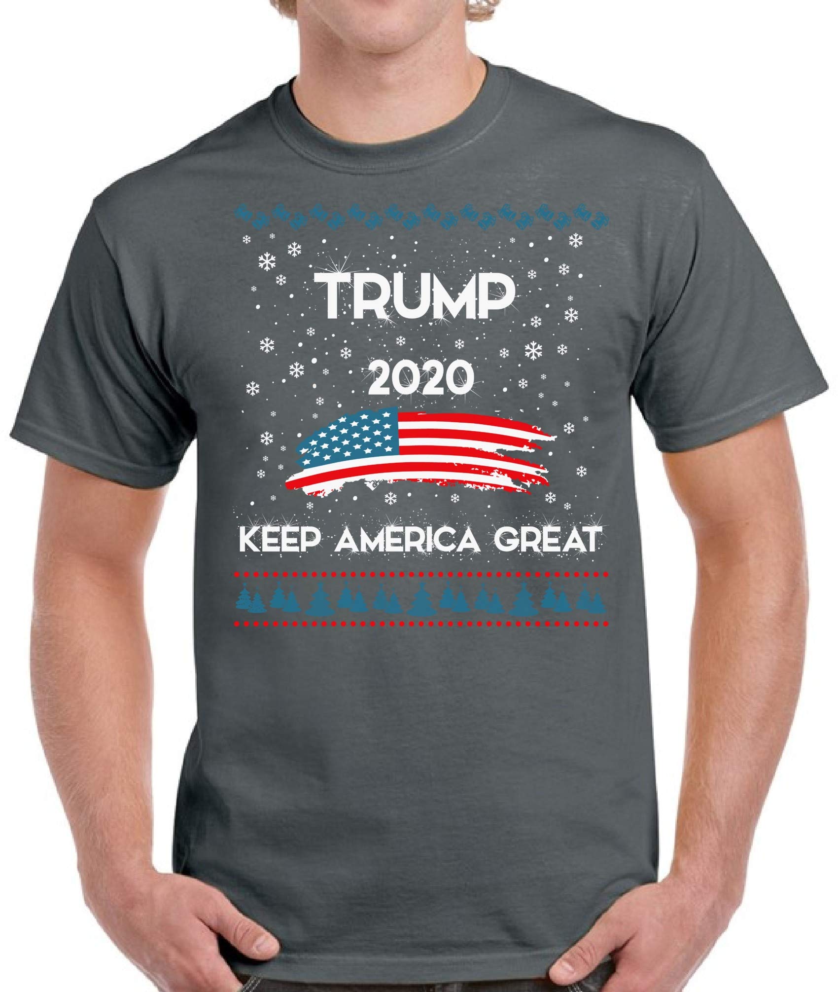 Funny Ugly Christmas Shirts for Men - Donald Trump 2020 President Holiday T-Shirt - Perfect for Christmas Parties & Political Humor Gifts