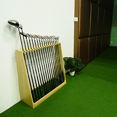 Premium Golf Club Stand Holder - Wooden Golf Club Organizer & Display Rack for 13 or 18 Putter Clubs - Durable Storage Shelf Equipment for Indoor/Outdoor Use - Perfect for Green, Garage, Home, or Golf Course Organization