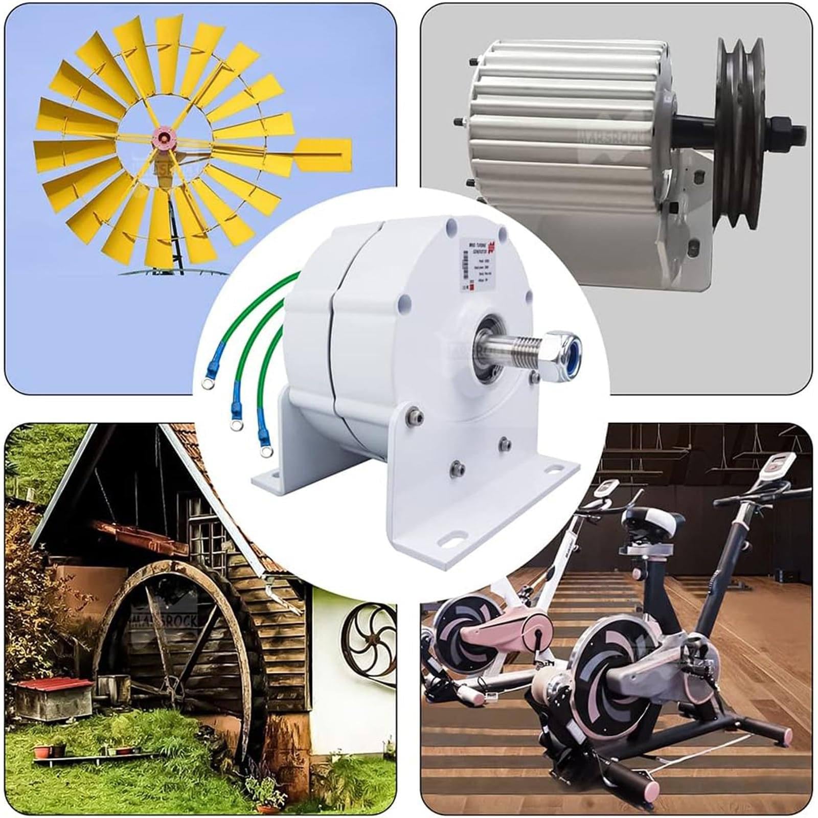 12V/24V/48V/96V/110V/220V 3-Phase Low Speed Permanent Magnet Wind Turbine Generator with Waterproof Controller - Perfect for Off-Grid Power, Home & Farm Use