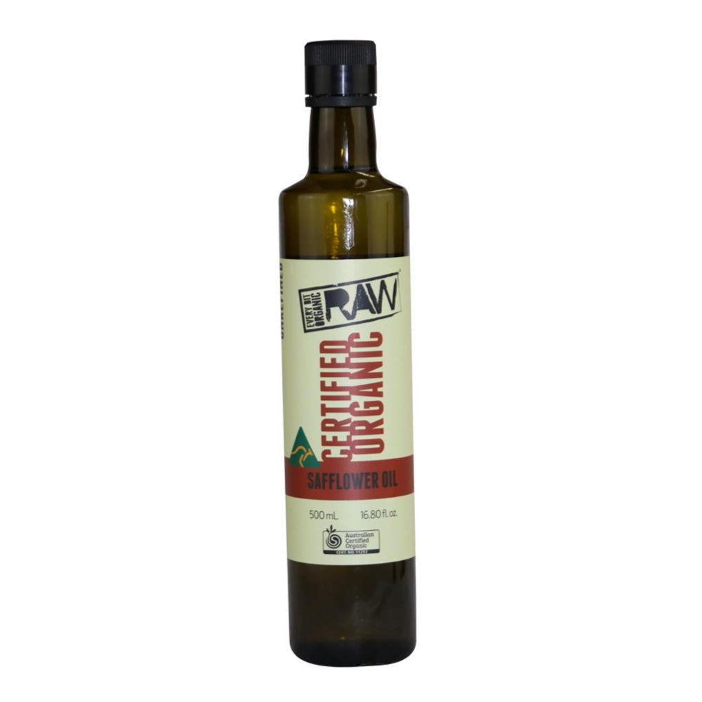 Organic Raw Safflower Oil 500ml - Cold Pressed, Unrefined, High Oleic - Perfect for Cooking, Salad Dressings & Skin Care