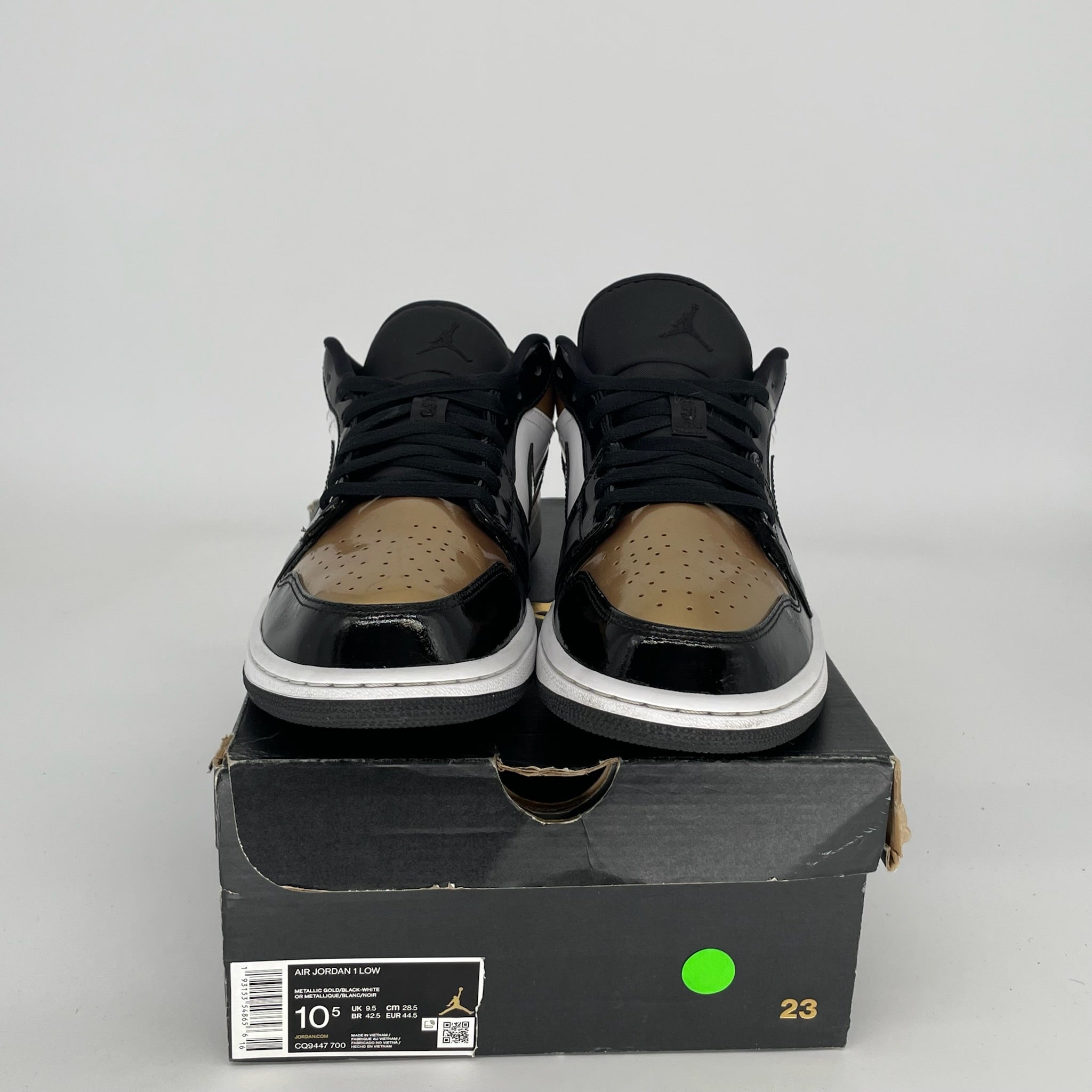 AIR JORDAN 1 LOW GOLD TOE Men's Basketball Shoes Size 10.5 - Style CQ9447-700 | Retro Sneakers for Streetwear, Casual & Sports Fashion