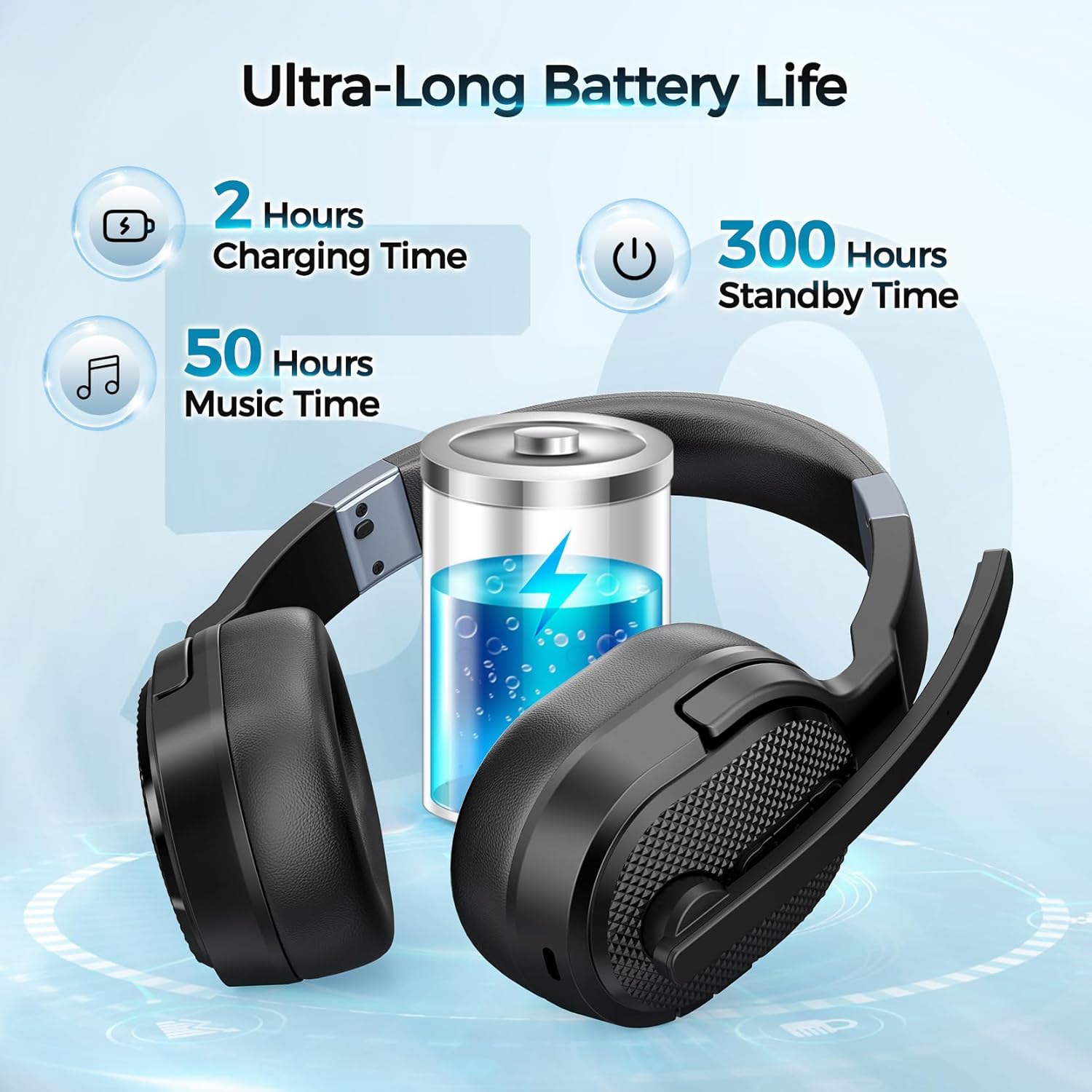 Mpow Bluetooth Headset for Truckers - Noise Cancelling Microphone, 50H HD Talktime Wireless Headset with Detachable Earpad, Single/Dual Mode - All Day Comfort for Drivers, Office & Home Use - Perfect for Long Haul Trucking, Business Calls & Remote Work